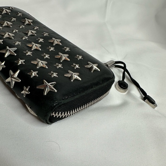 JIMMY CHOO FILIPA Star-embossed Leather Wallet Black Leather Signat… - Picture 10 of 17
